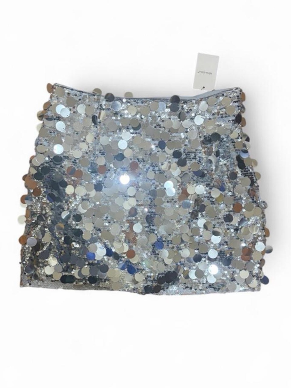 Sequin Mini Skirt - Silver Sparkle